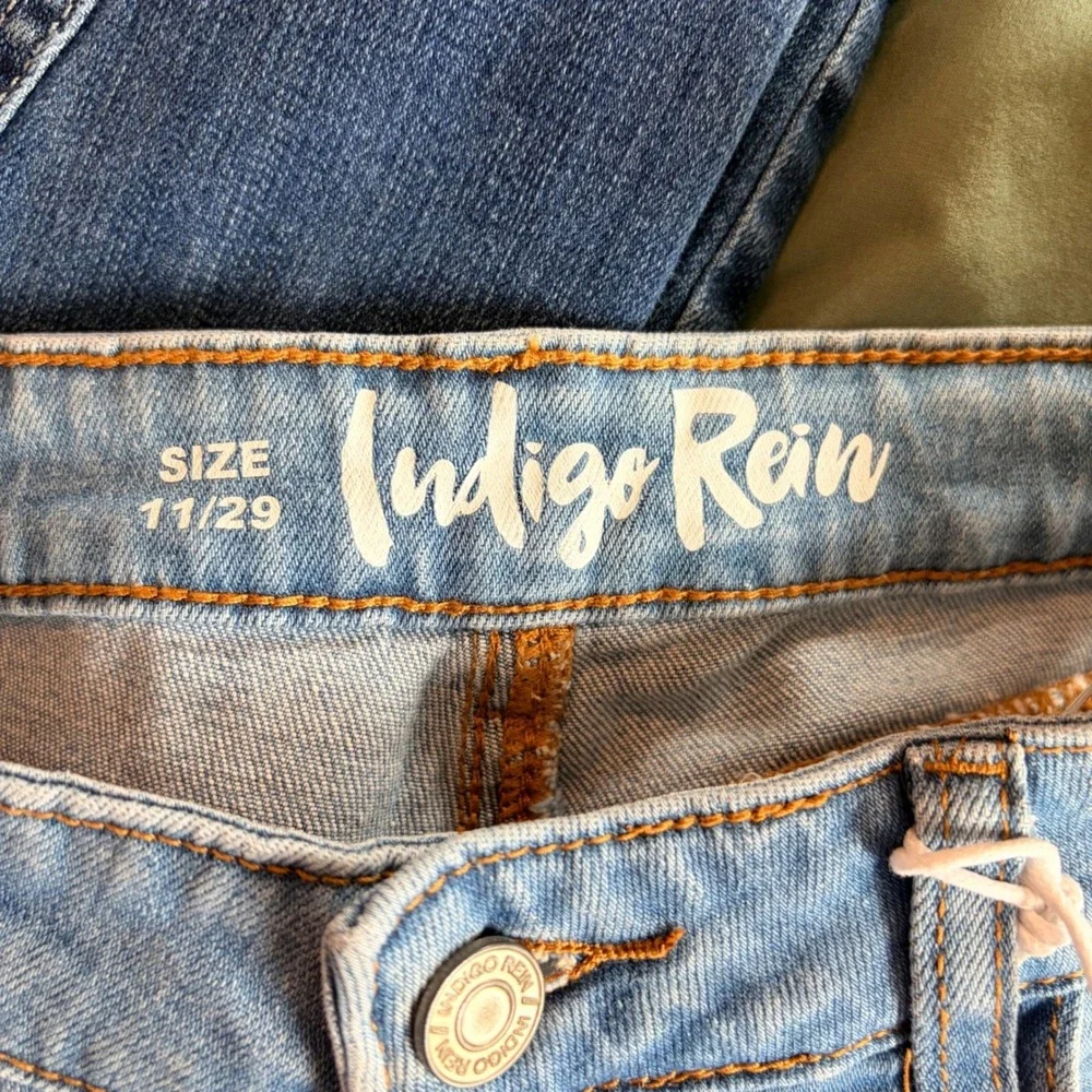 Indigo‎ Rein Destiny Curvy Wide Leg Jeans High Rise Light Wash Blue Size 11/29